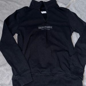 Black zip up boys Abercrombie hoodie. Size 13/14